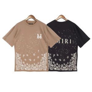 Mens T-shirts Letter Print Babysbreath Short Sleeve Men Cashew Flower Pattern Print Tshirt O-Neck Summer Man Tee Shirt CSG24041811-8