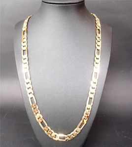 Tung 10mm 18 K Yellow Gold GF Men039S Halsband Curb Chain Jewelry3107244