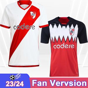 23 24 River Plate Mens Soccer Jersey Pinola M.borja Perez Palavecino de la Cruz White Home Away 3rd Football Shirt Kort ärmuniformer