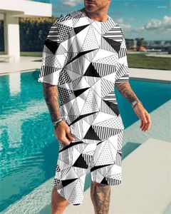 Męskie dresy t-shirt Summer Men do męskiego sportowego dresu vintage 3D Drukuj strój ponadgabarytowa bluza dwupoziomowa swobodna konstrukcja projektantów