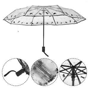 Paraplyer transparent vikbar paraply kompakt vikbar för handväska tungt regnjärn ryggsäck
