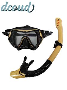 Brand Professional Silicone Diving Gear Scuba Snorkling Mask Set Equipment Snorkel Vuxna UV Vattentäta badglas Män kvinnor 240407