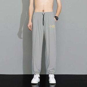 23 Summer Ice Silk Casual Pants Men's Fashion Trendy Design Thin Sports Long Pants K92193-P20
