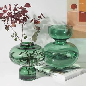 Vaser grön kalebass hydroponic accessoarer cirkel hem terrarium geometrisk rund vas krukor glas dekoration blommig kruka blomma