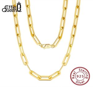 Effie Queen Italian Chain Chain Chain Link Colar 925 Sterling Silver 14k Gold 16quot 18quot 22quot polegadas colares para WOM9103719
