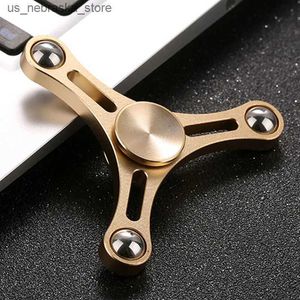 Novelty Games Three Rotating Fidget Fun Children and Adults Toy Spinner Metal EDC Hand för autism Hyperaktivitetsstörning Anti Stress Puzzle B0127 Q240418