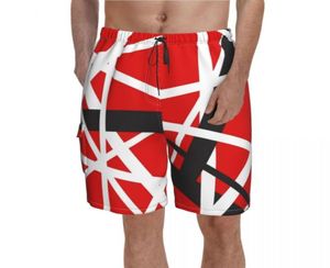Van Halen -Board -Shorts EVH 5150 Streifen Kurzpants Elastische Taille Klassiker Klassiker Swimming Trunks Plus Size 2205209409906