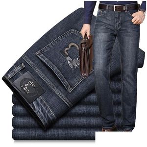 Jeans da uomo New Slim elastic b wor autunno inverno business business pantaloni di denim in cotone classico thekhoi-12 drop dhyen