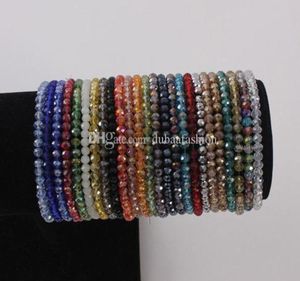 4mm Briolette Crystal Faceted Rondelle Beads Bracelets Strand Elastic Beaded Bracelet Stretchable Bangle Jewelry8050871