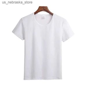 티셔츠 승화 승화 빈 흰색 티셔츠 남자 여자 아이 어린이 캐주얼 짧은 슬리브 여름 상판 티 셔츠 Q240418