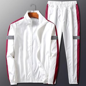 2st Män Tracksuit Hoodie Topps joggers byxor Set Male Running Jogging Sportwear Hooded Mens Sweat Suit 240411