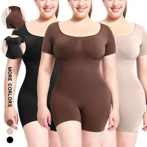 Grande Shapewear para o corpo feminino Modelando o Bodysuit de mangas curtas de mangas curtas esportes de ioga f41828