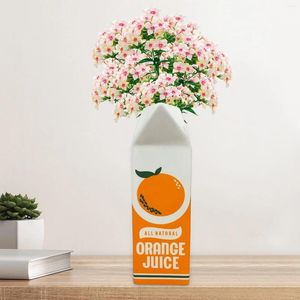 Vasos vaso de cerâmica para flores encaixes de frutas laranja stand mesa de plantador de plantador de flores secas o escritório quarto inauguração