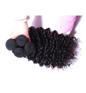 Brazilian Virgin Human Hair 3 Bundles 3040inch Long Inch Deep wave Kinky curly Hair Extensions Double Wefts 95100gpiece Bundles8510693