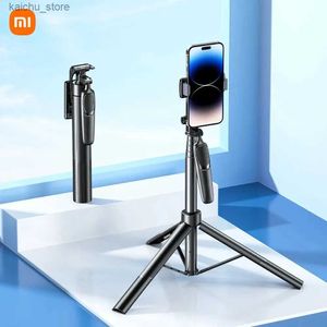 Selfie Monopods Wireless Bluetooth Selfie Stick Dobável Tripé portátil Smart Gimbal Stabilizer para telefone celular Android iOS Tiktok Y240418