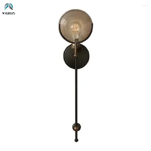 Wall Lamps Loft Retro American Lustre Luminaria Led Lamp Glass Sheet E27 Sconces Matte Black Metal Indoor Bracket Fixtures