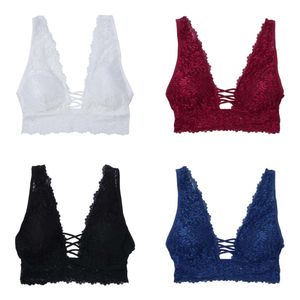 Women 2020 Intimates Lace Push-up Bra Padded Vest Bralette Crop Tops Underwear Blue Black White Blue1307y lette 1307y