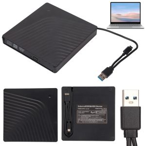 エンクロージャーUSB 3.1タイプCドライブバーナープラグアンドプレイ外部CD DVDドライブポータブルCD DVDバーナーRW DVD CD Writer Drive for PC Desktop