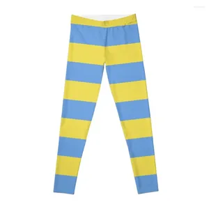 Active Pants Yellow and Blue Stripes Leggings Höga midjelagen för fitnesskläder Kvinnors gym kvinnor
