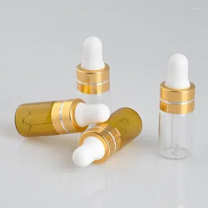 Storage Bottles 1pc 3ml Movable Portable Empty Glass Dropper For Essential Transparent Oil Sample Travel Bottling Random Color