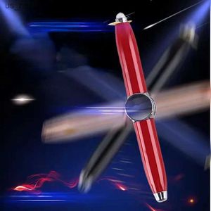 Novelty Games Gyro Rotating Pen Fidget Toy LED Pressure Reducing Rotating Ball Point Pen Hand Fingertip Anxiety Rotating Toy Rotating Lighting Toy DIY Q240418