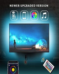 LED 스트립 라이트 5603903975039039 원격 앱 제어 기능이있는 TV HDTV 백라이트 색상 변경 RGB LED 스트립 USB PO4600395