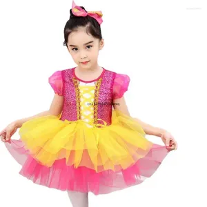 Scene Wear Kids Ballroom Clothing Sequined Modern Dance Tutu Dress Girls Jazz Costume Wedding Princess Dresses