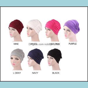 Beanie/Skull Caps Cotton Sleep Night Slouchy Cap Curly Women Girl Bonnet Huvudkläder gåvor för krusigt långt hår Drop Delivery Otxvz