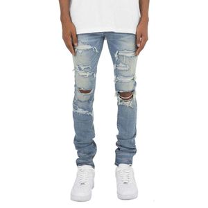 2024 Neue Designer -Nebel Jeans lila Jeans Ksubi Jeans gleiche Style High Street Mode -Außenhandel Heiße Diamant Durchbruch personalisierte schlanke, fit elastische Gottjeans