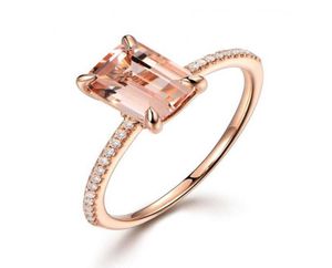 1 par2st är värt att köpa utsökta blommiga ringar set Slim Princess Morganite Proposal smycken Birthday Party Wedding Gift6053369