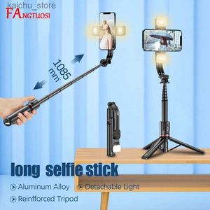 セルフィーモノポッドfangtuosi折りたたみ可能なワイヤレスBluetoothセルフィースティックトリポードBluetooth Shutter Fill Light Aluminum Alloy Selfie STCK 2024 New Y4GS5