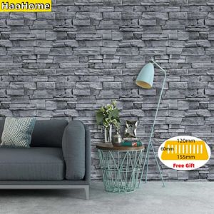 Haohome Grey Stone Peel Stick Wallpaper för väggar självhäftande kontaktpapper Kök El Wall Decor 240415