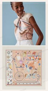 Jedwabny szalik 2024 Pink Wool Silk Cashmere Scarf 90*90 cm Kobiety luksusowy projektant duży szal Rolka zimowa ciepła szal koc