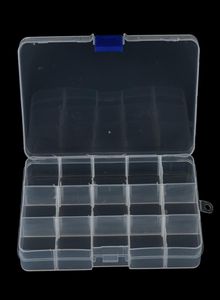 1Pcs Convenient Fishing Lure Tool Case Tackle Boxs Plastic Clear Fishing Track Box With 15 Compartments Whole2641358