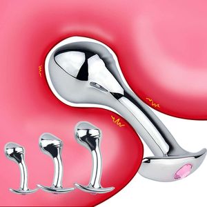 Metal Dildo Anal Butt Plug Plug Penteado Estimulador ao ar livre Sexy Prostata Massager Flertando brinquedos eróticos Produtos adultos