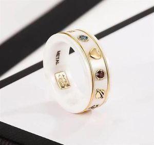 Anel de cerâmica da marca de luxo anel de cerâmica requintada amantes de moda de moda anéis correspondentes Box Box26978185072