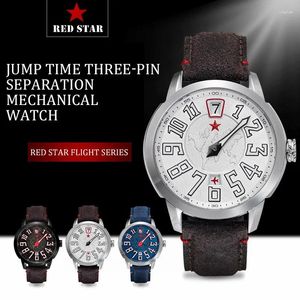 Armbanduhr Red Star 1963 Automatische Möwenbewegung Mechanische Uhr One Hände Saphire Leuchtuhr China Luftfahrt Piloten