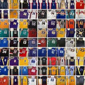 Seltener echter genähter West All-Team-Basketball-Jersey Iverson Drexler Kemp Allen Garnett McGrady Bibby Morant Nash Barkley Curry Williams Anthony Malone Jason