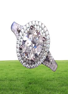 Choucong New Luxury Jewelry Pure 100 925 Sterling Silver Oval Cut White Topaz CZ Diamond Gemstones女性ウェディングバンドRI4116999