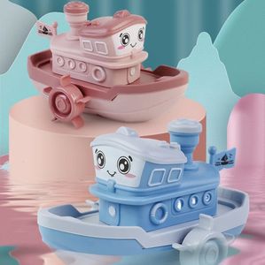 Baby Bath Toys Cute Cartoon Ship Boat Clockwork Toy Wind Up Toy Kids Water Toys Swimming Beach Game For Children Gifts Boys Toys 240418