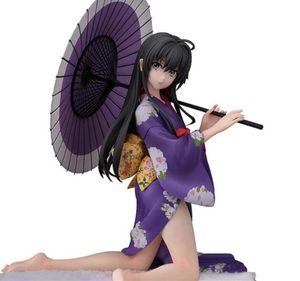 Anime sexig tjej yukino yukinoshita kimono ver pvc action figur 18cm anime figur samling modell leksaker docka gåva239p7132980