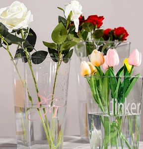 Vaso acrílico personalizável Bud vaso seco Decoração de mesa personalizada Presente de casamento Presente de aniversário 240415