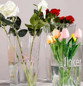 Anpassbare Acrylvase -Knospen Trockener Vase Tischdekoration Personalisiertes Geschenk Hochzeit Geschenk Geburtstagsgeschenk 240415