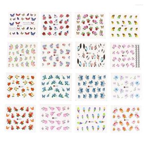 Nail Stickers Wholesale- 50 Sheets/Set 5 6.5cm Mixed Flower Water Transfer Decals Art Tips Decoration Manicure Ongles