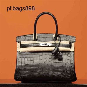 Designer Brkns Handbag 7A Master Zhang Handmade Baijin 30 Nilo Crocodile Fog Face Real Crocodile Skin 289