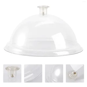 Dinnerware Sets 1Pc Acrylic Round Cover Tent Insulation Lid For Home Bread Dessert Dish Transparent (8-inch 21cm Random