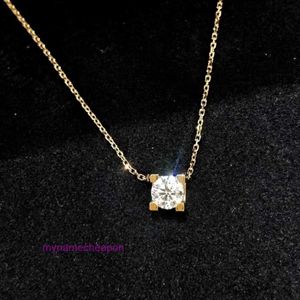 Designer Cartrres nacklace simple set pendant Kajia V Gold Necklace Large Ox Head Single Diamond Womens Four Claw One Pendant Simple collarbone CNC Craft High end