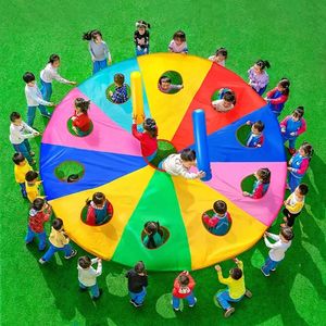 Multi -Person -Interaktion Outdoor -Spielzeug Whackamole Regenbogen Regenschirm Fallschirm Spiel Kinder Spielzeug 240407