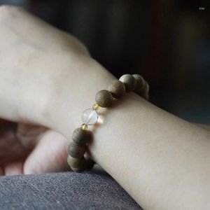 Strand Natural Kalimantan Agarwood Old Materials Highly Oily Round Beads Single Circle Bracelet Design Submerged Type