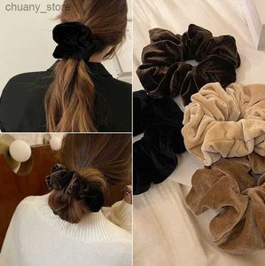 Hårgummiband koreanska mode Simple Elastic Hair Bands Big Size Elegant Velvet Hair Rope Ties For Girls Headwear Women Hair Accessories Y240417